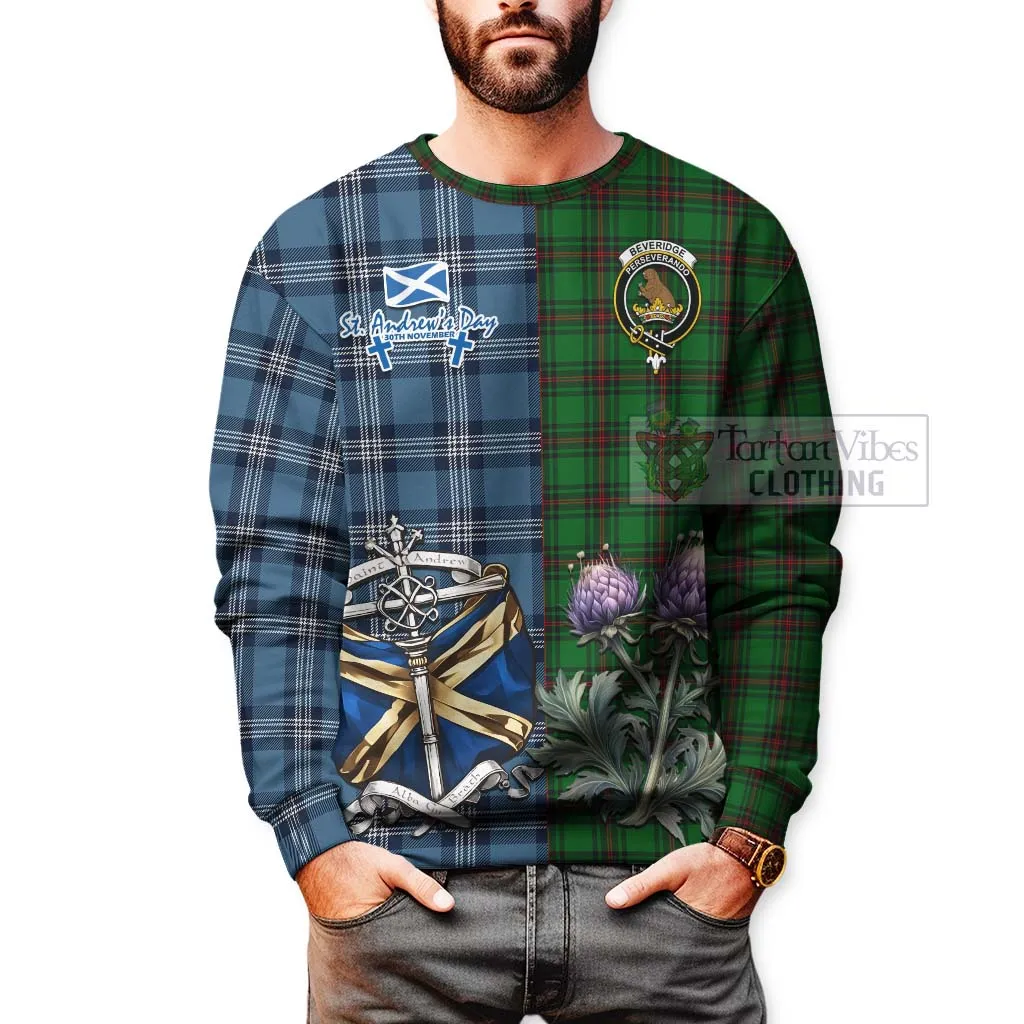 Beveridge Tartan Sweatshirt Happy St. Andrew's Day Half Tartan Style