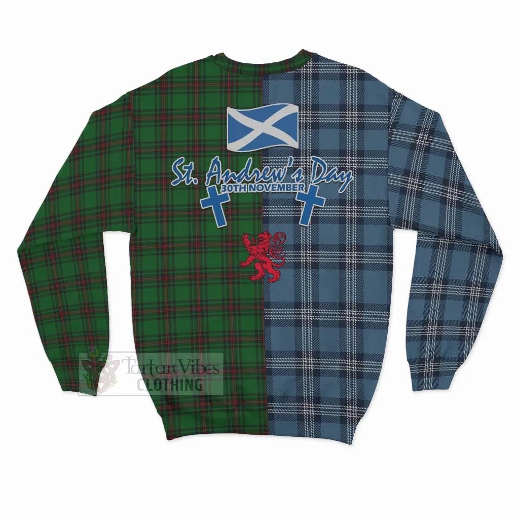 Beveridge Tartan Sweatshirt Happy St. Andrew's Day Half Tartan Style