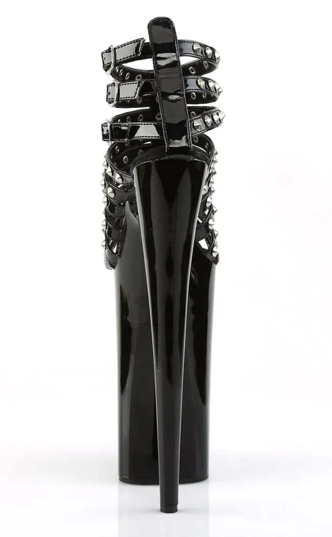 BEYOND-093 Black Strappy 10 Inch Heels