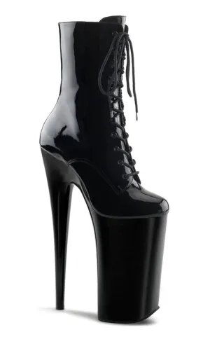 BEYOND-1020 Black Patent Ankle Boots