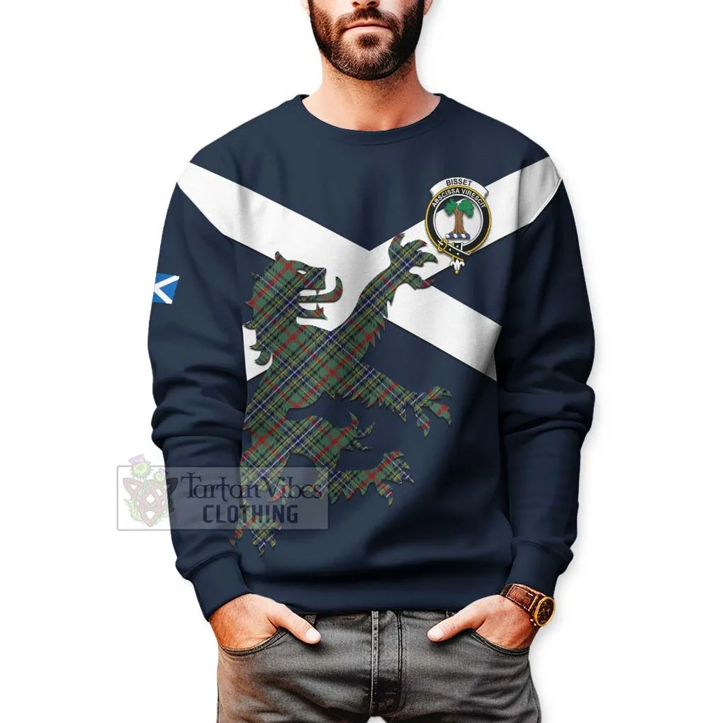 Bisset Tartan Lion Rampant Sweatshirt  Proudly Display Your Heritage with Alba Gu Brath and Clan Name