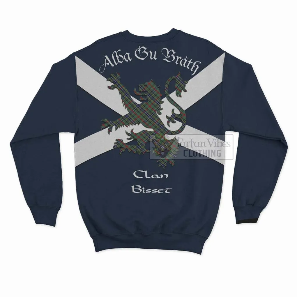 Bisset Tartan Lion Rampant Sweatshirt  Proudly Display Your Heritage with Alba Gu Brath and Clan Name