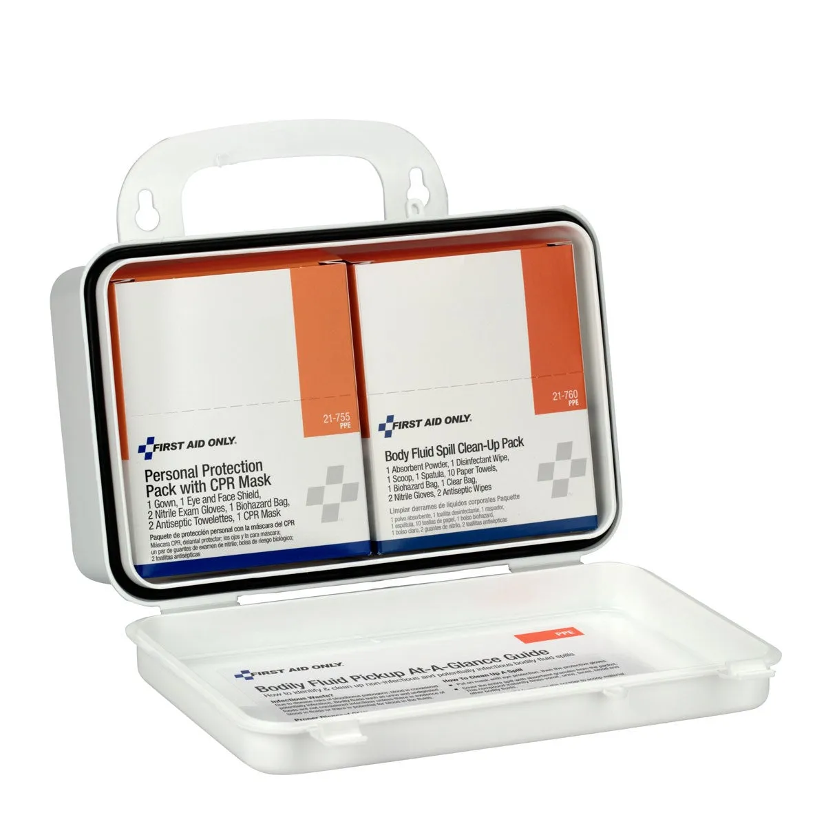 Bloodborne Pathogen (BBP) Unitized Spill Clean Up Kit With CPR, Plastic Case - W-3065