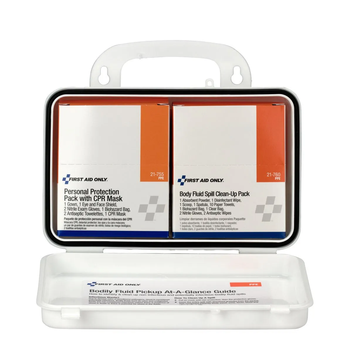 Bloodborne Pathogen (BBP) Unitized Spill Clean Up Kit With CPR, Plastic Case - W-3065