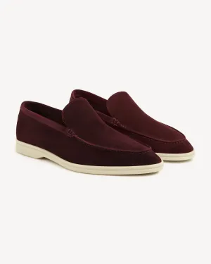 Brabion Unlined Capri Suede Loafer – Bordeaux