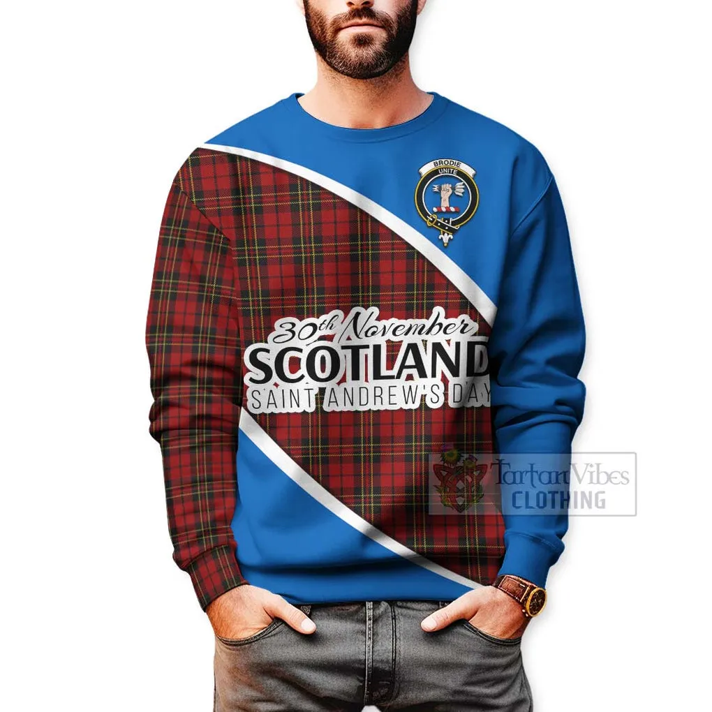 Brodie Family Crest Tartan Sweatshirt Celebrate Saint Andrew's Day in Style