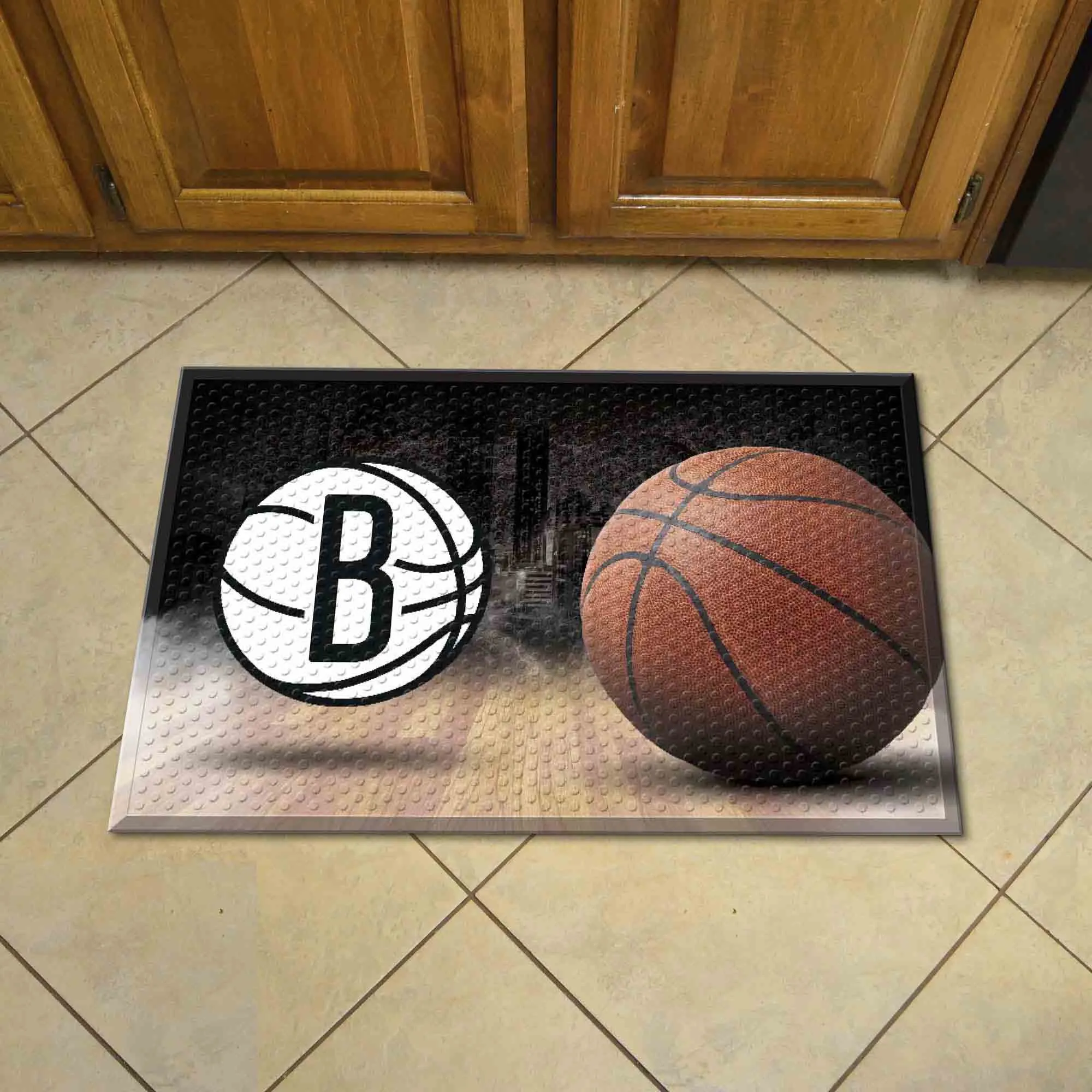 Brooklyn Nets Rubber Scraper Door Mat