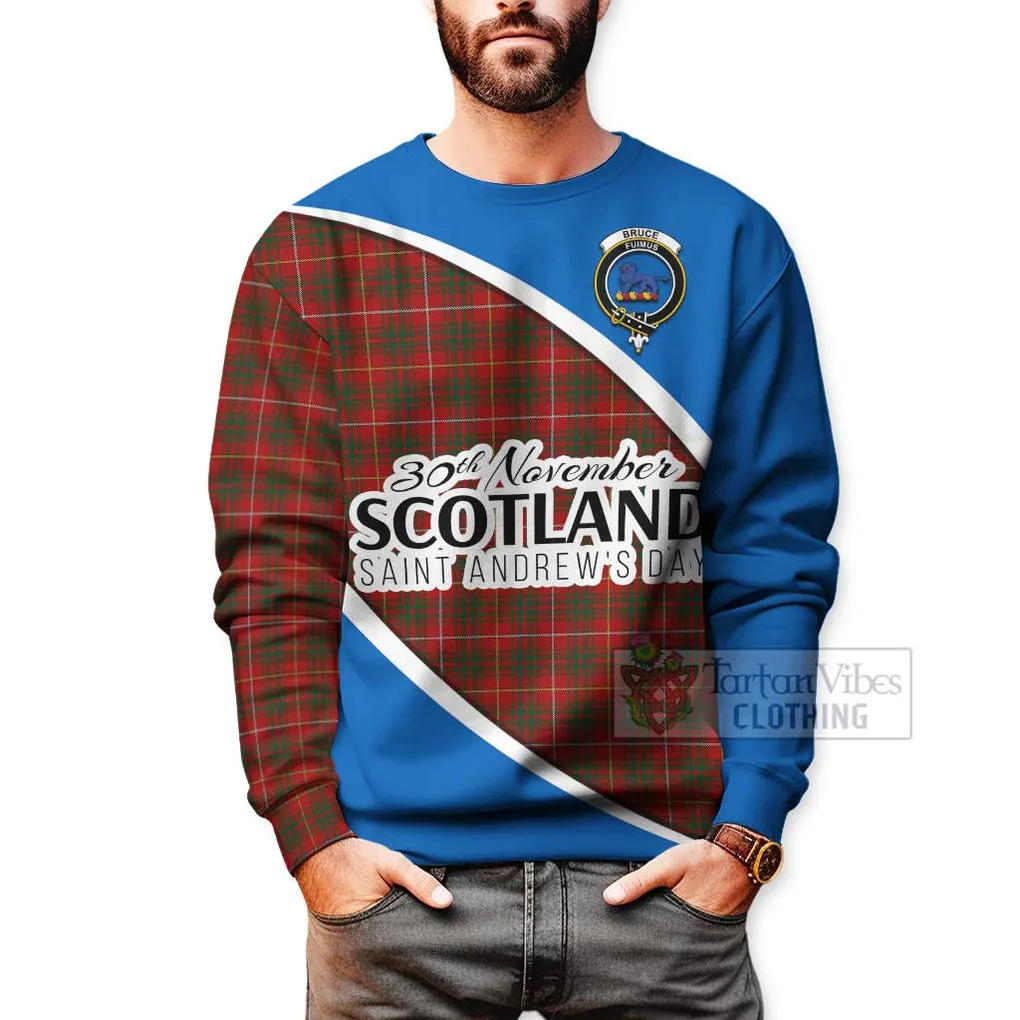 Bruce Family Crest Tartan Sweatshirt Celebrate Saint Andrew's Day in Style