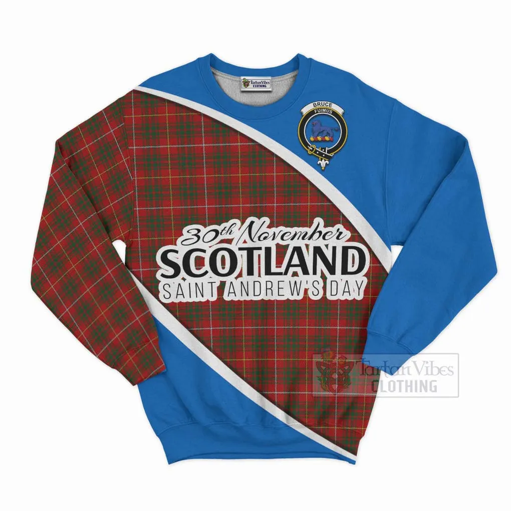 Bruce Family Crest Tartan Sweatshirt Celebrate Saint Andrew's Day in Style