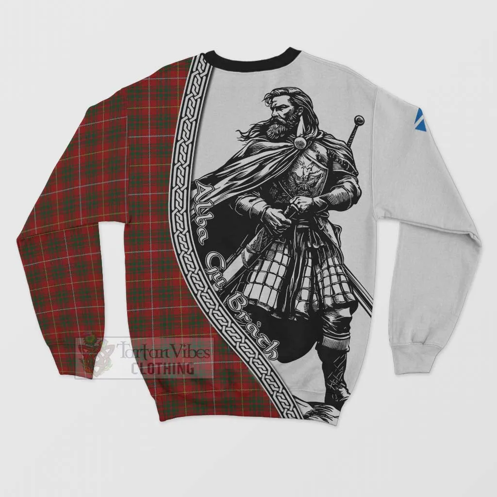 Bruce Tartan Clan Crest Sweatshirt with Highlander Warrior Celtic Style