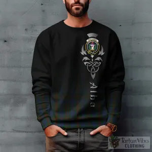 Buchanan Hunting Tartan Sweatshirt Featuring Alba Gu Brath Family Crest Celtic Inspired