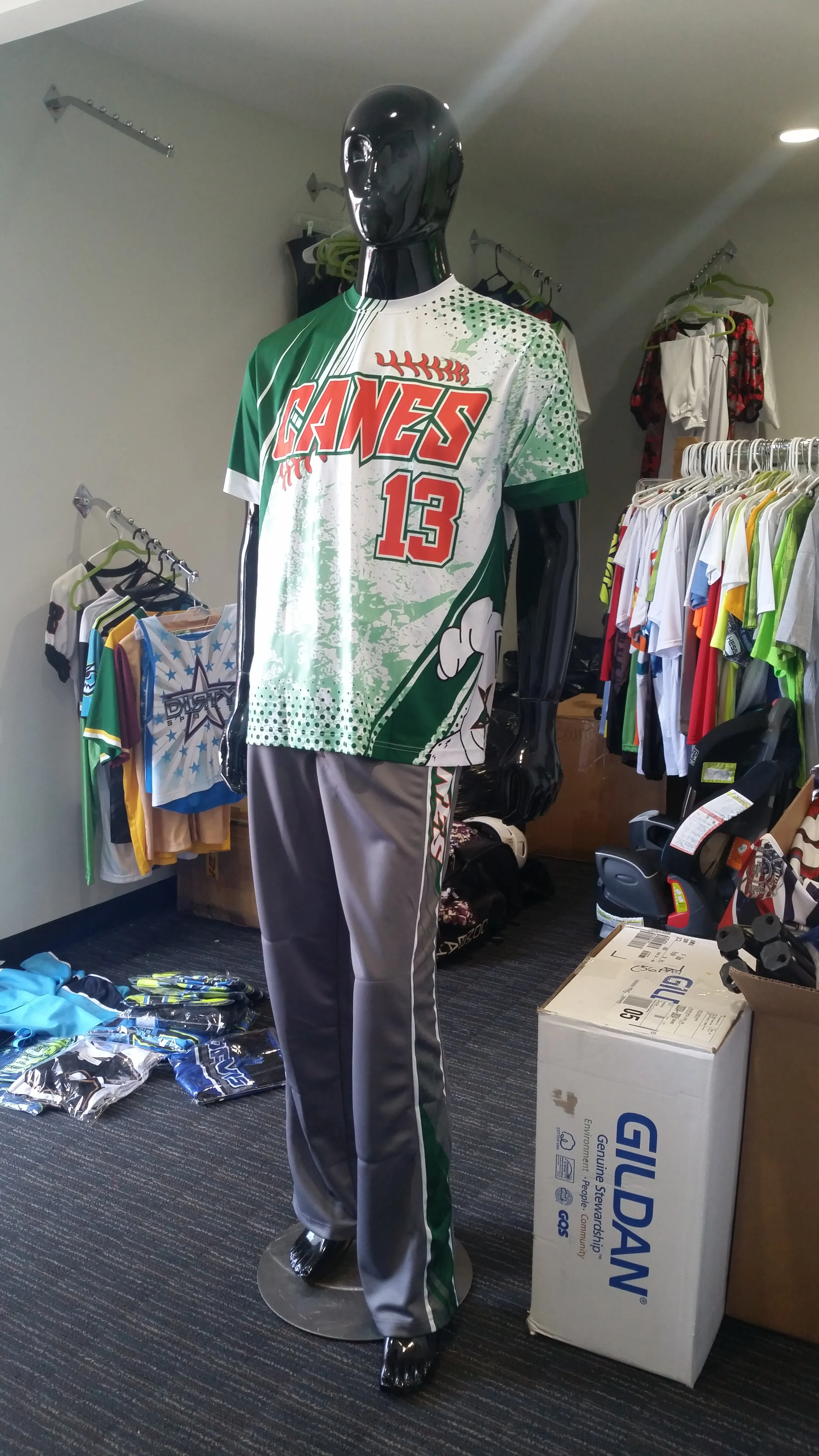 Canes, Green Grunge - Custom Full-Dye Jersey and Pants