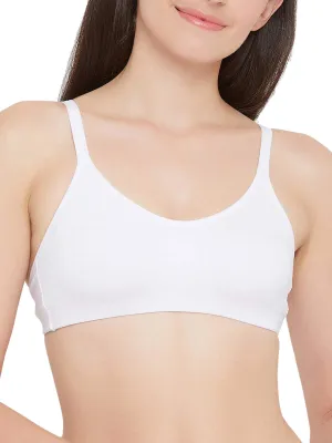 Clovia Women's Cotton Low Impact Padded Sports Bra (BR2179P18_White_38D)