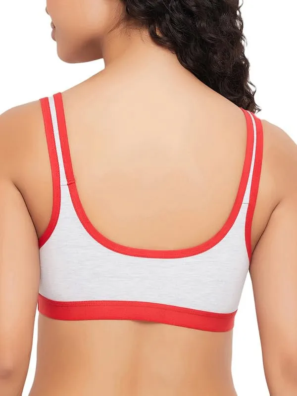 Clovia Women's Medium Impact Non-Padded Full Cup Colourblocked Sports Bra (Br2101P04_Red_38C)