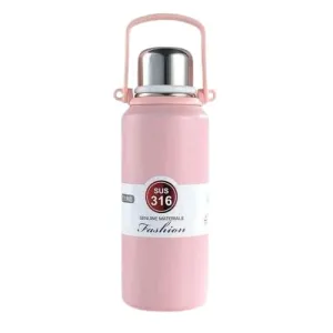 Crownnimreet Water Bottle Hot and Cold, Stainless Steel Airtight Thermos Insulated,Bpa-Free Hot and Cold Water Bottle, Office, Travel, Gym, Sport, Yoga (1500 Ml, Pink)