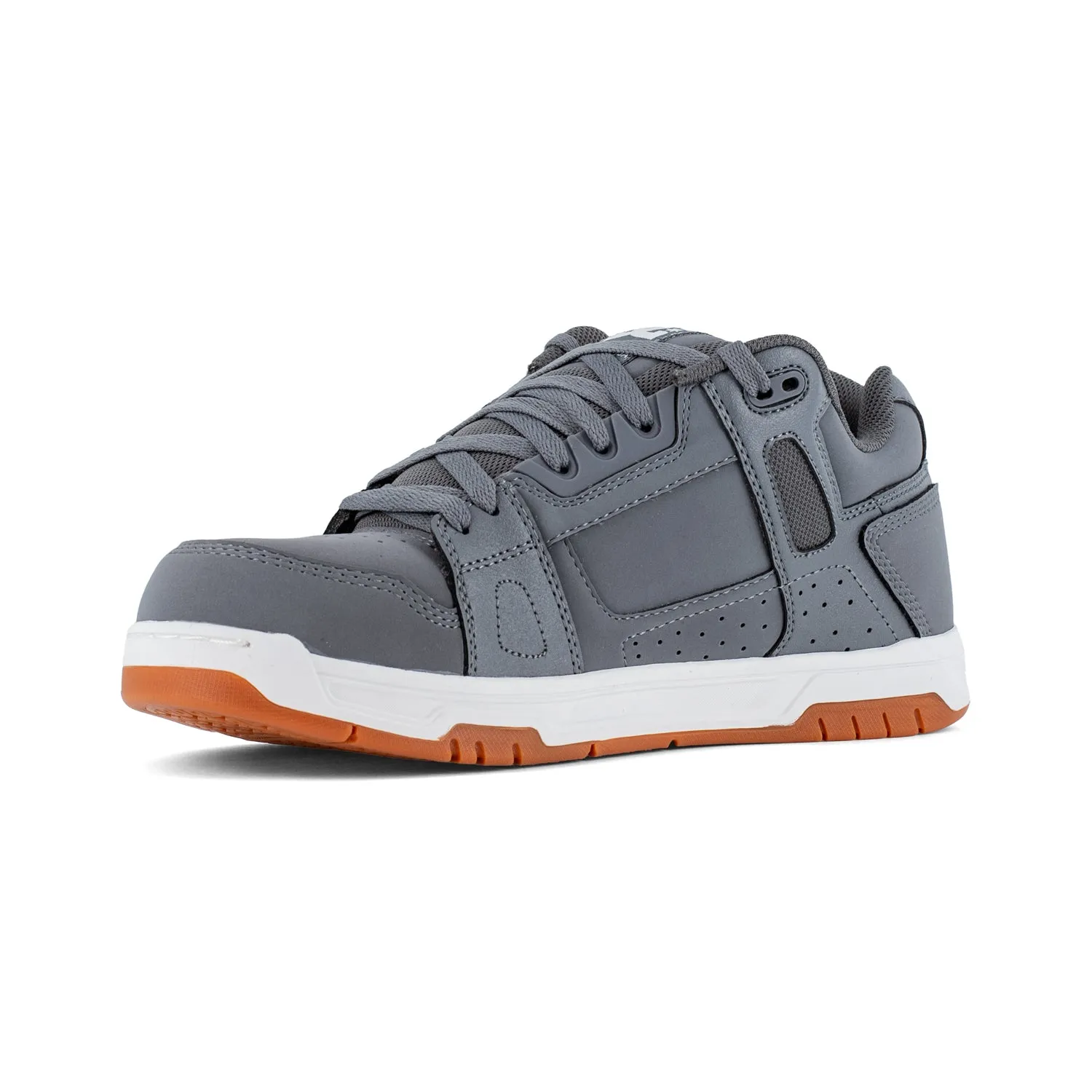 DC Mens Stag Lifestyle Grey/Gum Leather Work Shoes