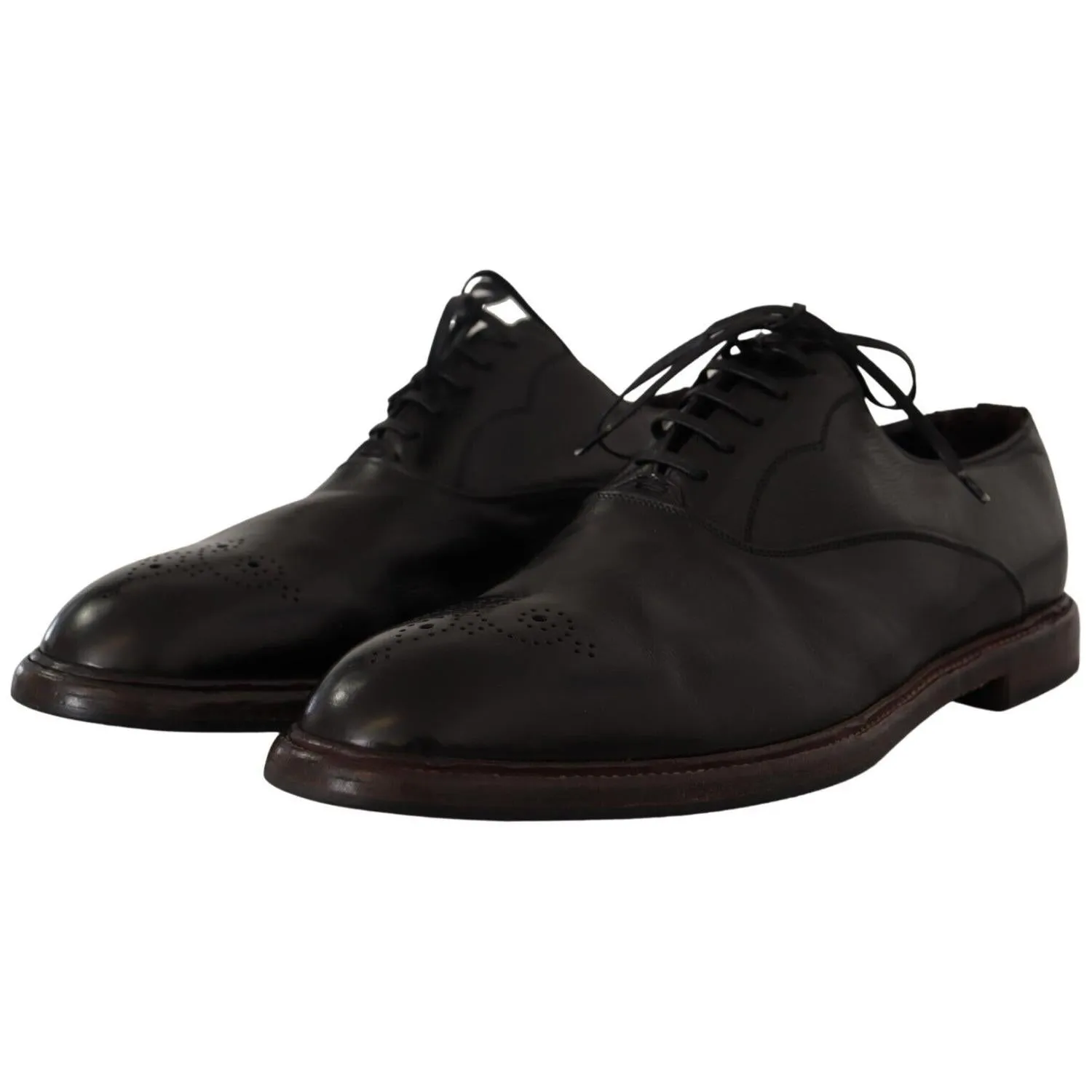 Dolce & Gabbana Elegant Black Leather Derby Formal Shoes