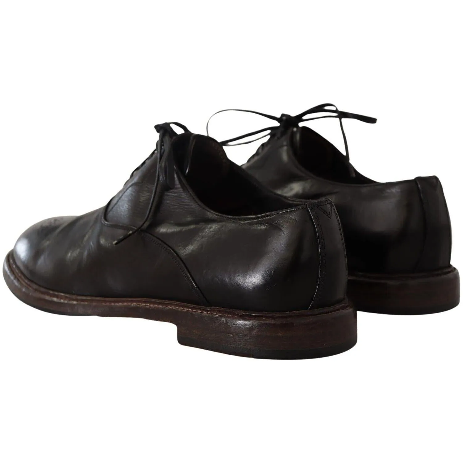 Dolce & Gabbana Elegant Black Leather Derby Formal Shoes