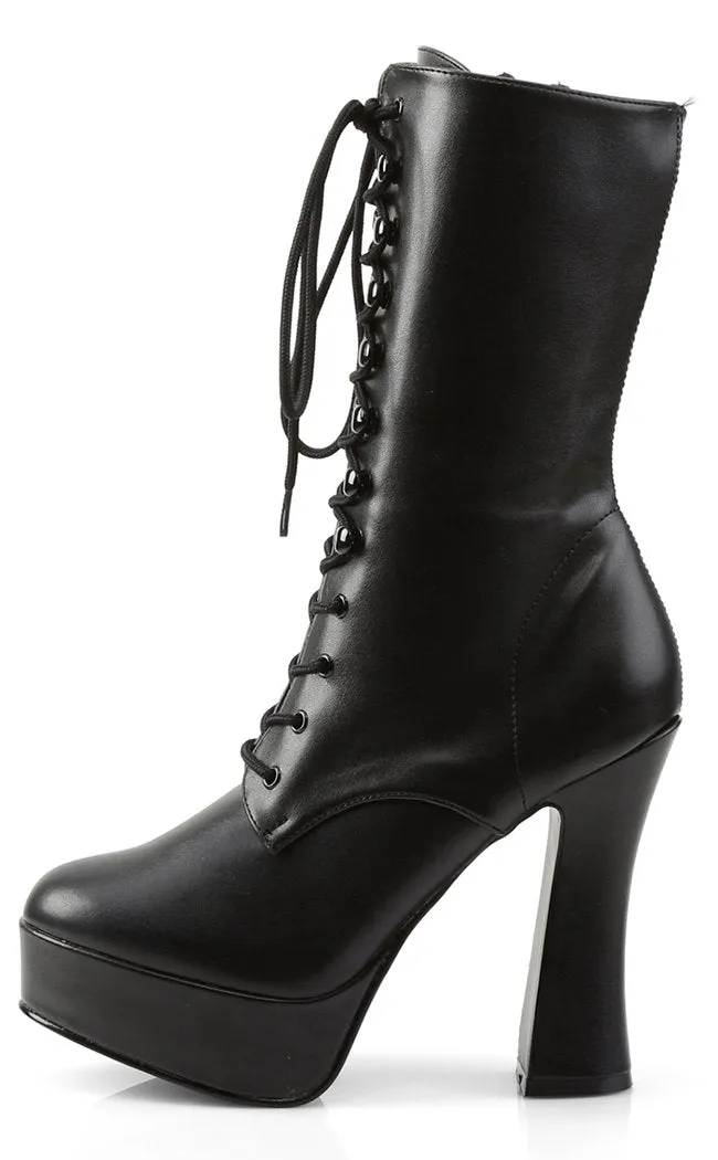 ELECTRA-1020 Black Vegan Leather Ankle Boots