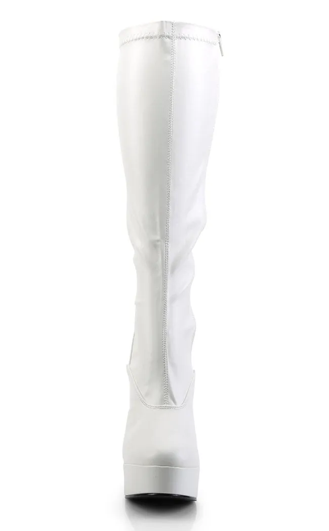 ELECTRA-2000Z White Matte Knee High Boots (delete)