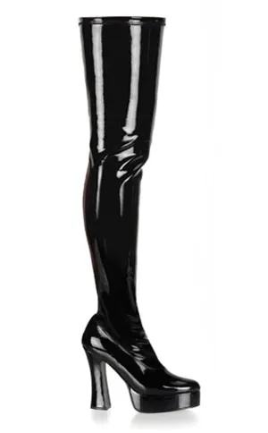 ELECTRA-3000Z Black Patent Thigh High Boots