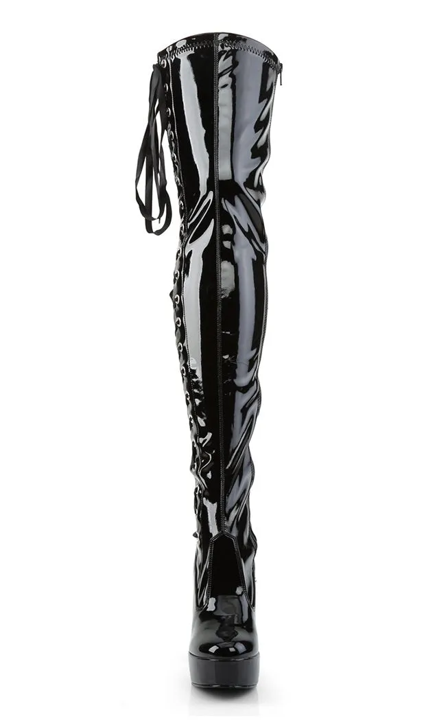 ELECTRA-3050 Black Thigh High Boots