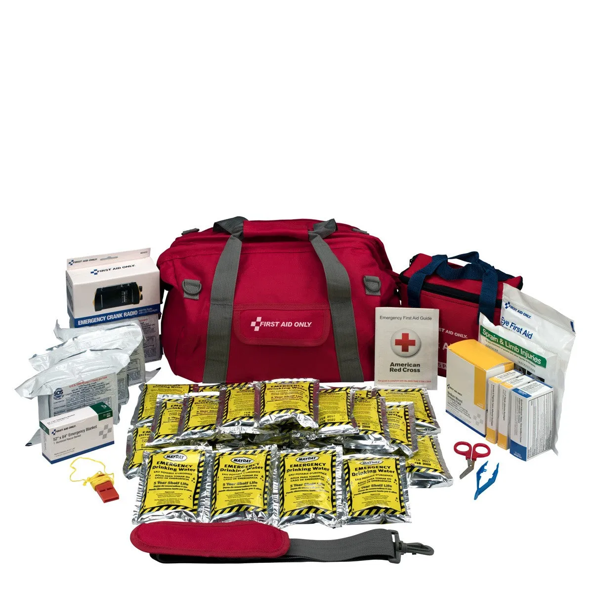 Emergency Preparedness, 24 Person, Large Fabric Bag First Aid Kit - W-90489