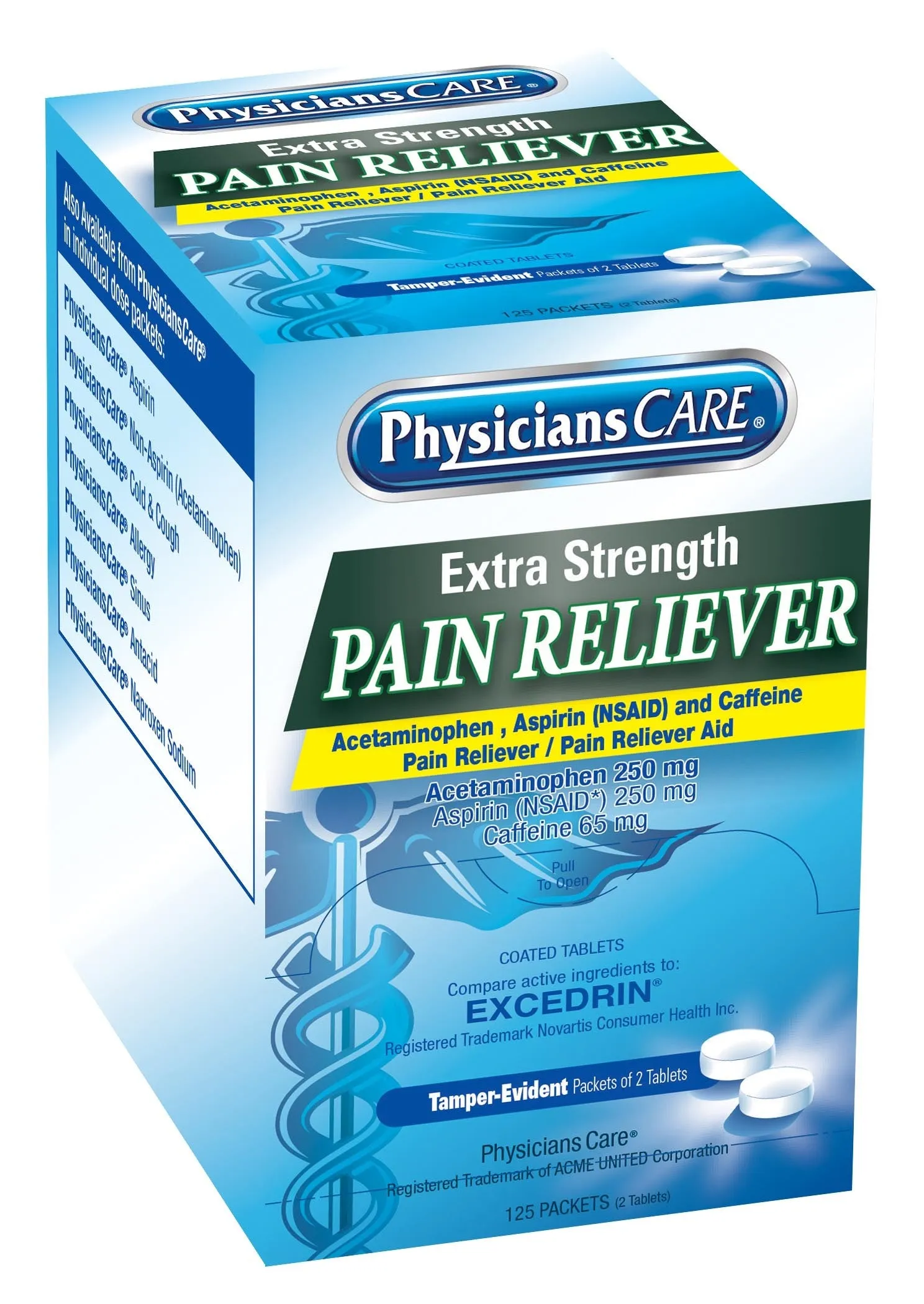 Extra Strength Pain Reliever, 125x2 Per Box - W-90317