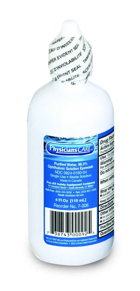 Eye Wash Solution, 4 Ounce Bottle - W-7-006