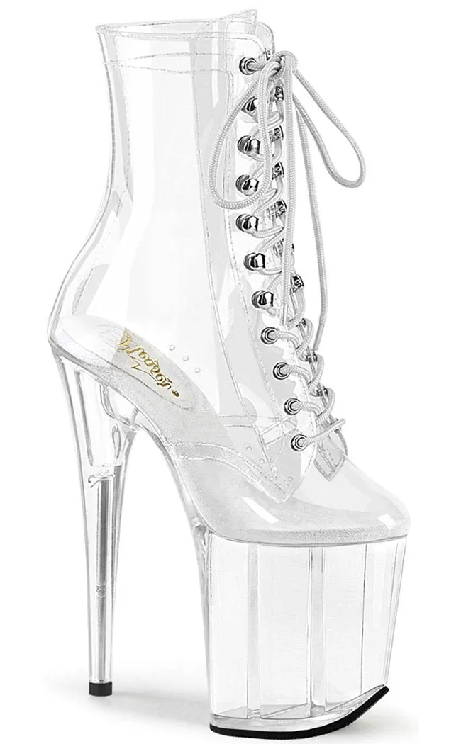 FLAMINGO-1020 Clear Platform Ankle Boots