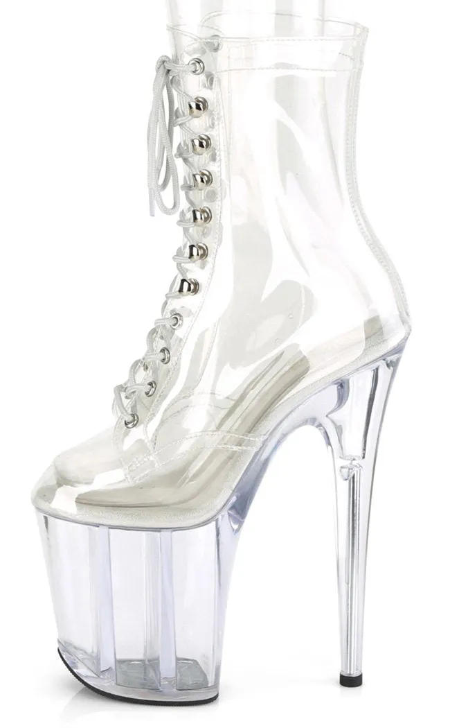 FLAMINGO-1020 Clear Platform Ankle Boots