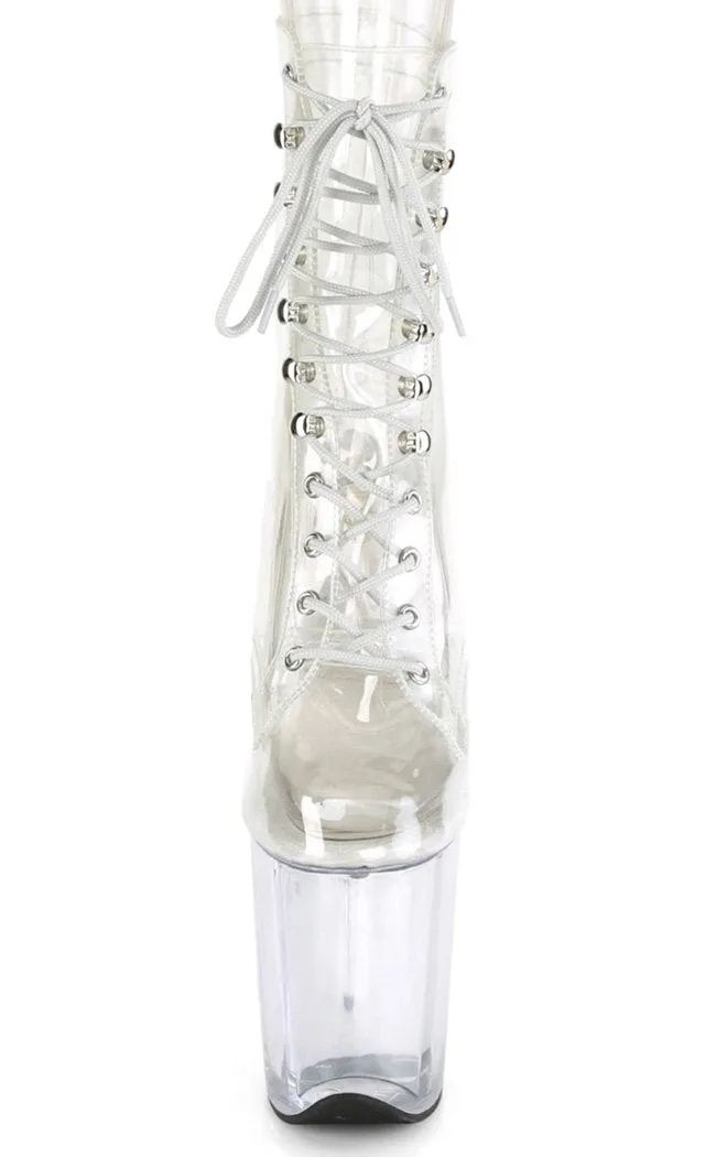 FLAMINGO-1020 Clear Platform Ankle Boots