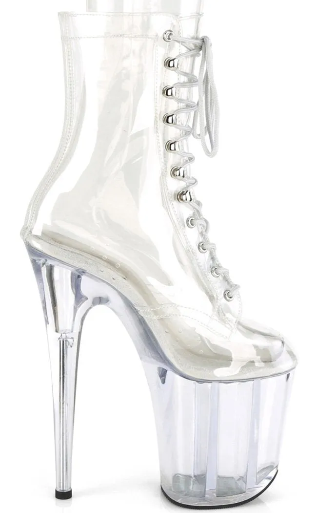 FLAMINGO-1020 Clear Platform Ankle Boots