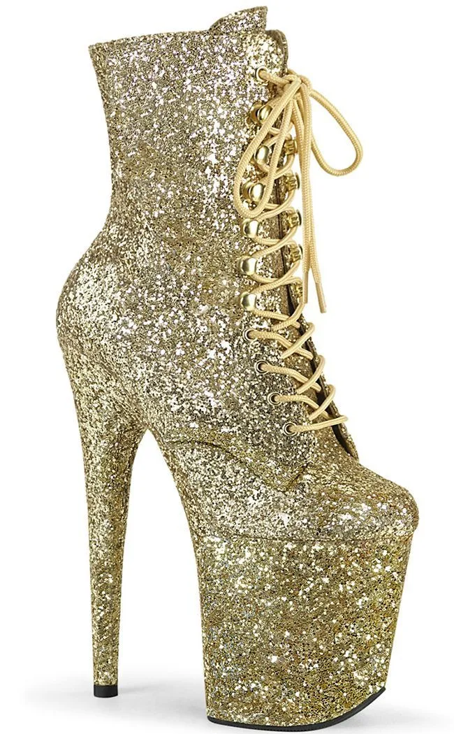 FLAMINGO-1020GWR Gold Glitter Ankle Boots