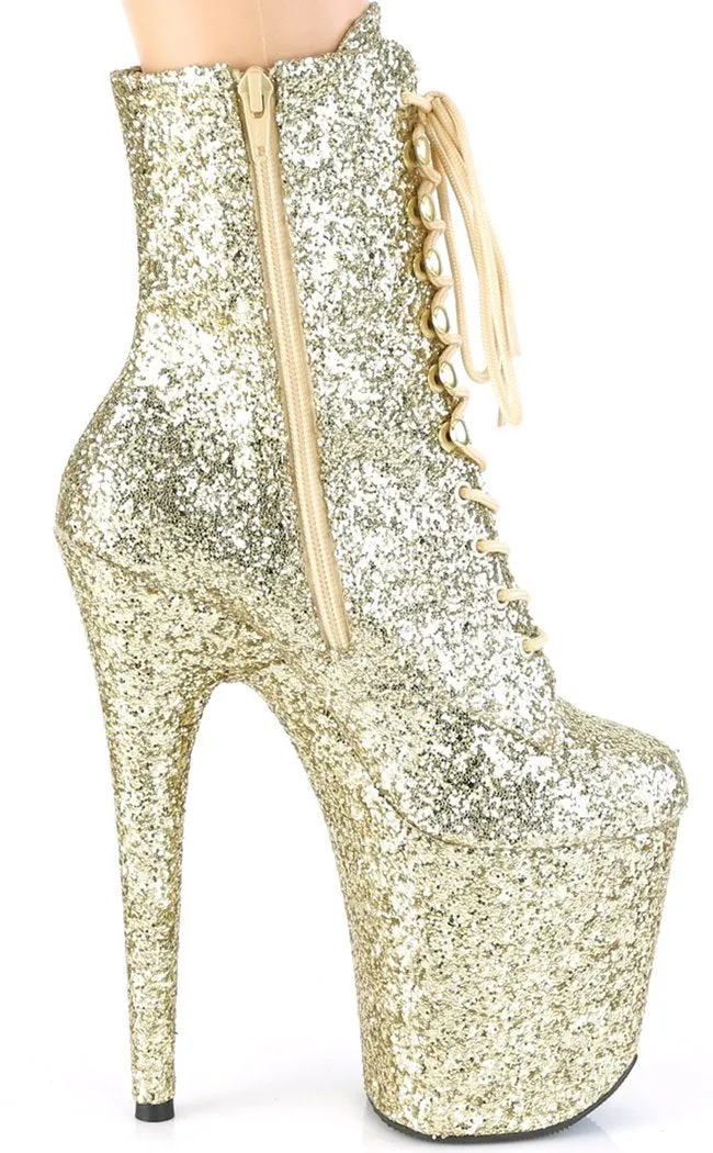 FLAMINGO-1020GWR Gold Glitter Ankle Boots