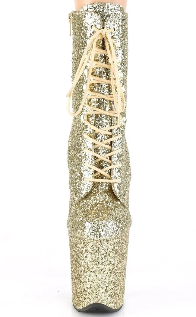 FLAMINGO-1020GWR Gold Glitter Ankle Boots