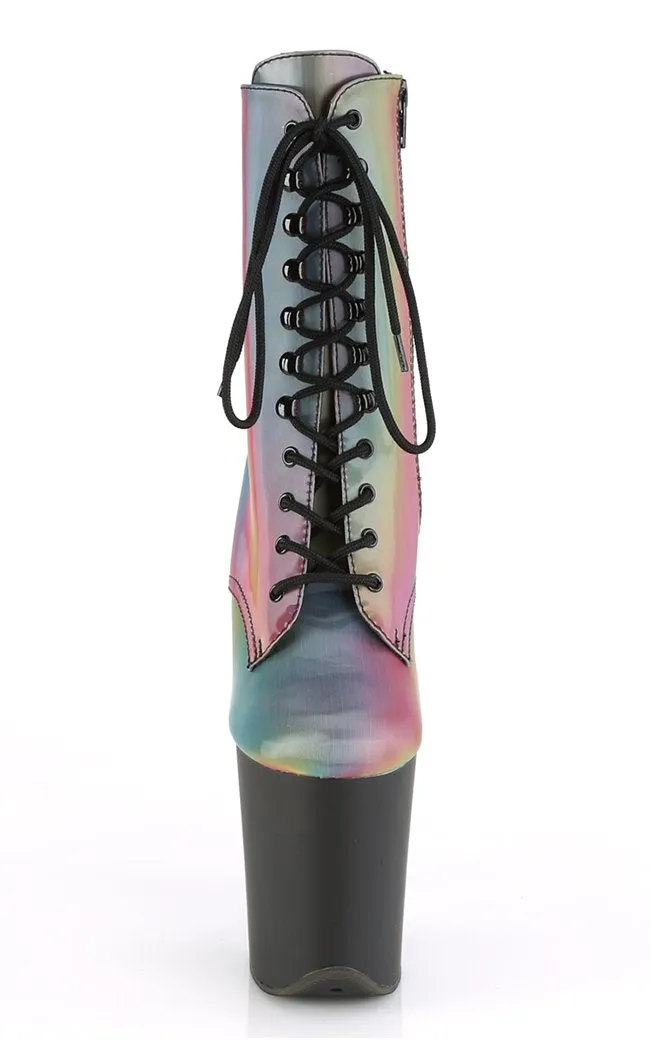 FLAMINGO-1020REFL Rainbow UV Ankle Boots