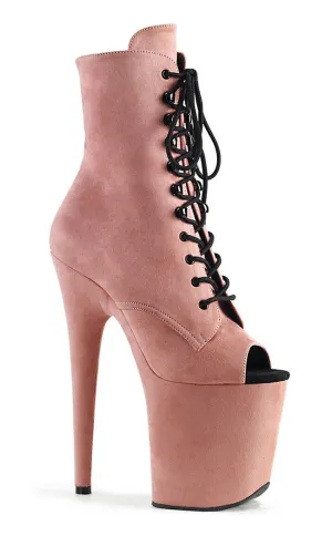 FLAMINGO-1021FS Baby Pink Suede Ankle Boots