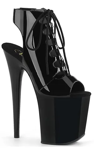 FLAMINGO-800-20 Black Patent Platform Heels