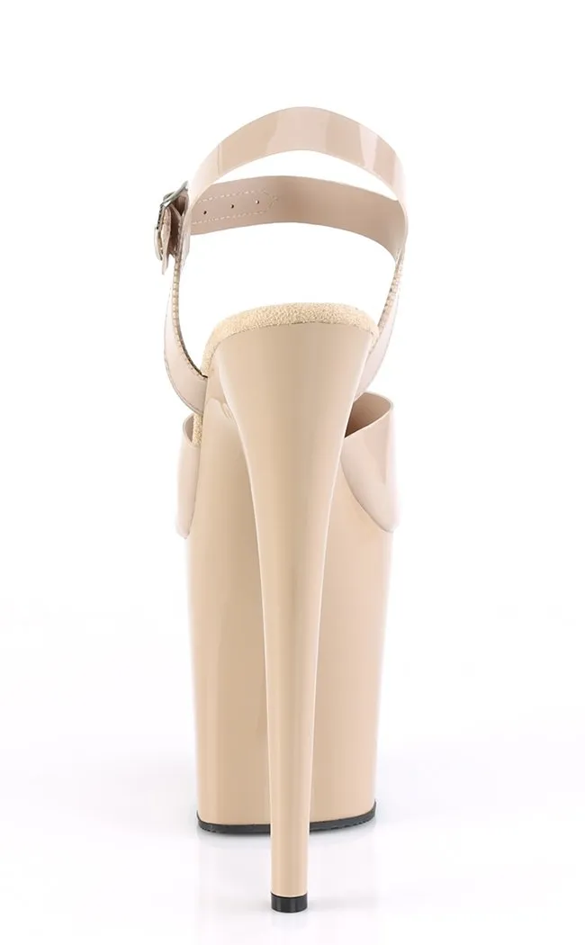 FLAMINGO-808N Nude Jelly Platform Heels