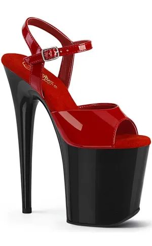 FLAMINGO-809 Red Patent & Black Platform Heels