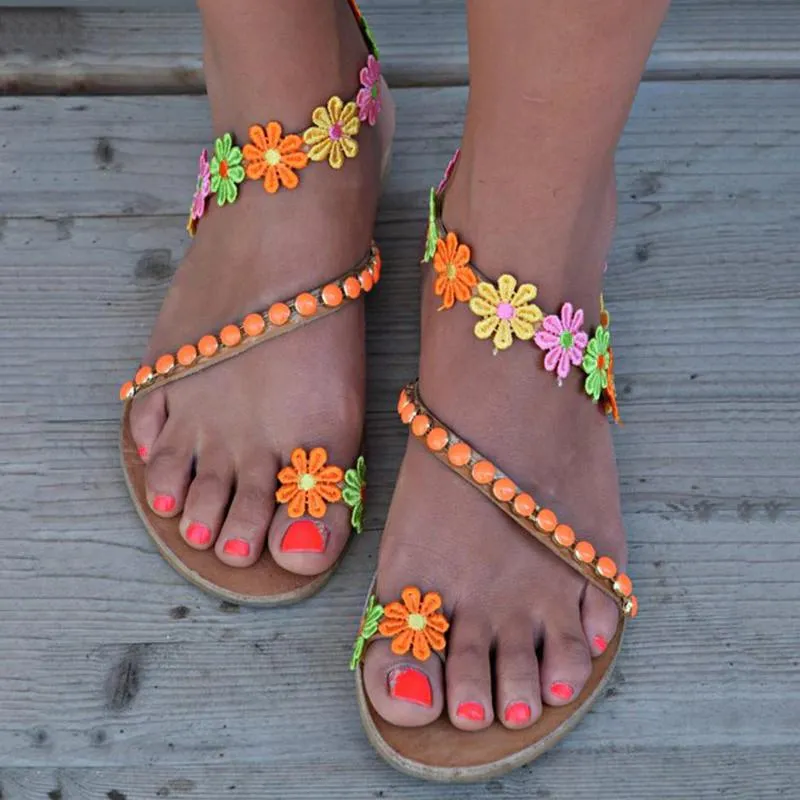 Floral Bohemian Beach Sandals