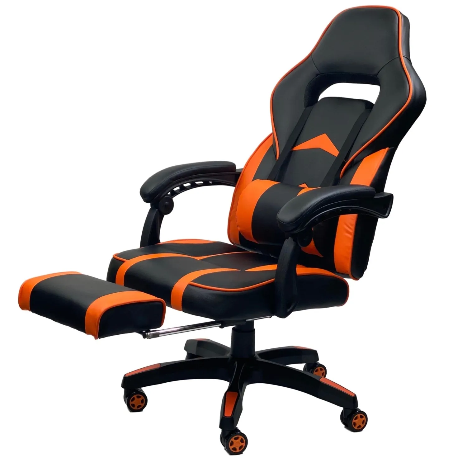 FOOTREST SERIES/ 055 GAMING CHAIR (BLACK & ORANGE)