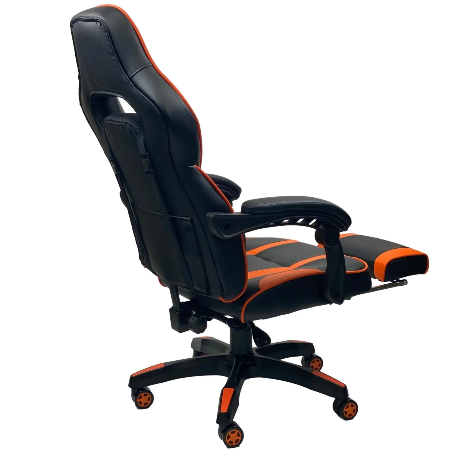 FOOTREST SERIES/ 055 GAMING CHAIR (BLACK & ORANGE)