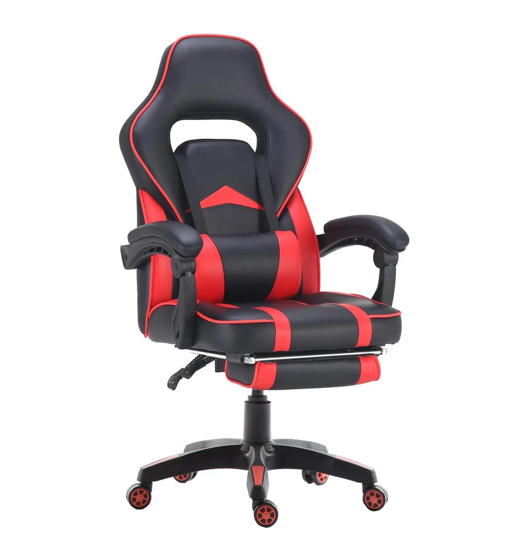 FOOTREST SERIES/ 055 GAMING CHAIR (BLACK & RED)