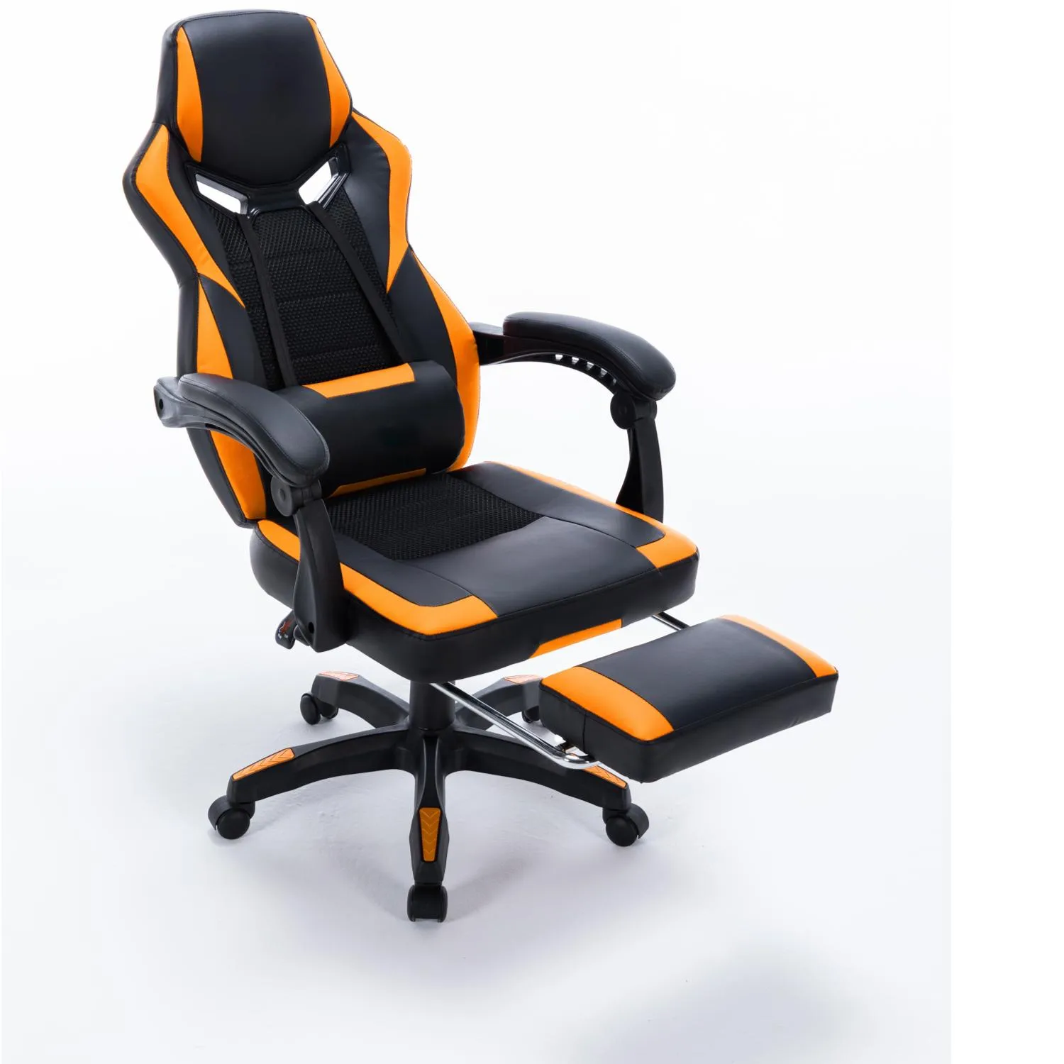 FOOTREST SERIES/ 8221 GAMING CHAIR (BLACK & ORANGE)