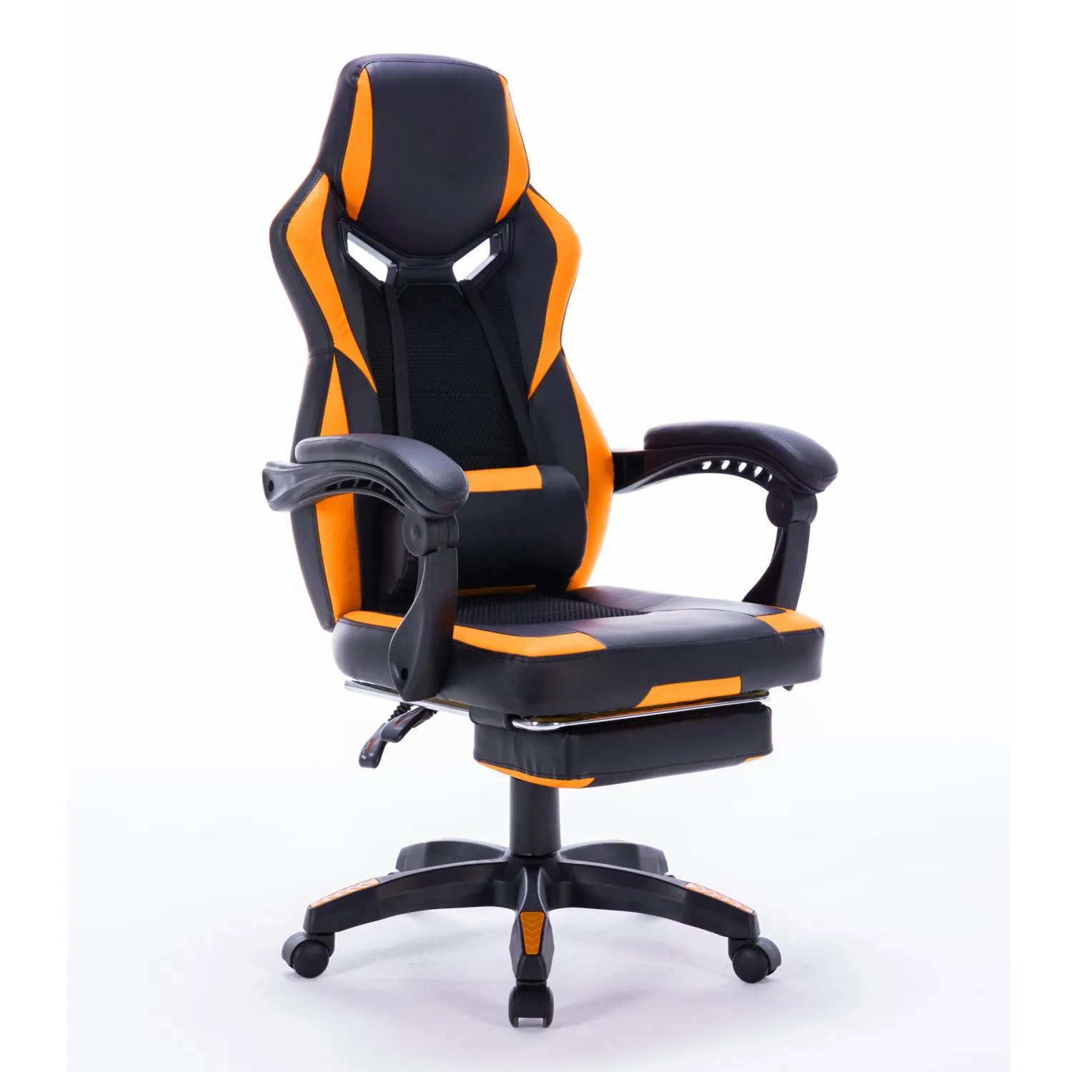 FOOTREST SERIES/ 8221 GAMING CHAIR (BLACK & ORANGE)