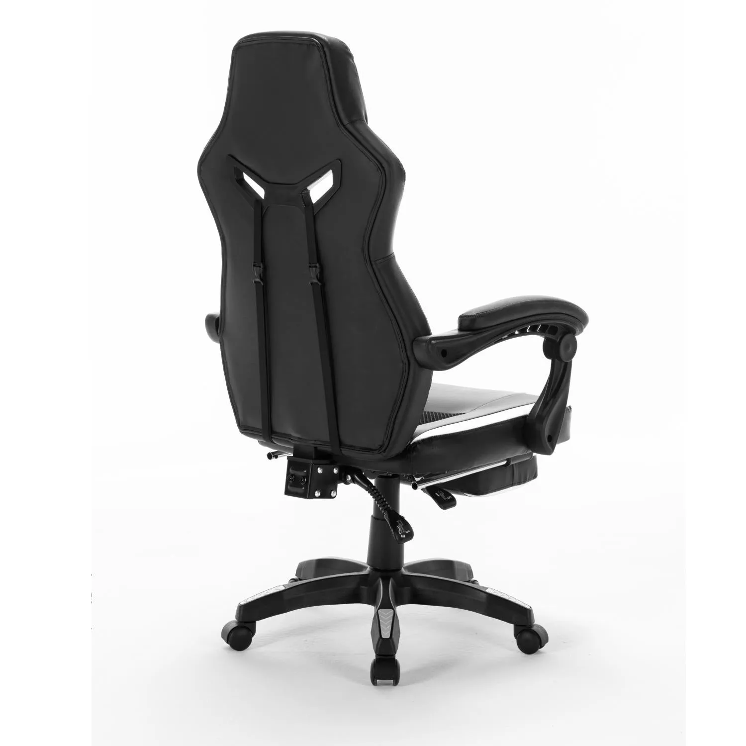 FOOTREST SERIES/ 8221 GAMING CHAIR (BLACK & WHITE)