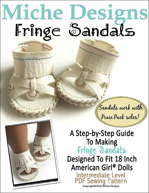 Fringe Sandals 18" Doll Shoes