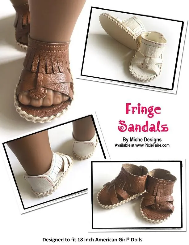 Fringe Sandals 18" Doll Shoes